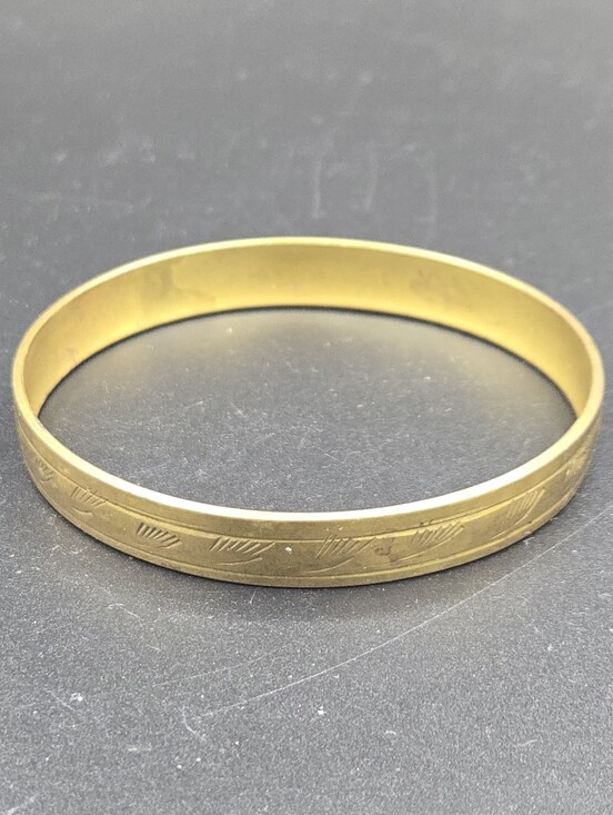 no brand Jewelry - Vintage Etched Brass Bracelet/ Bangle